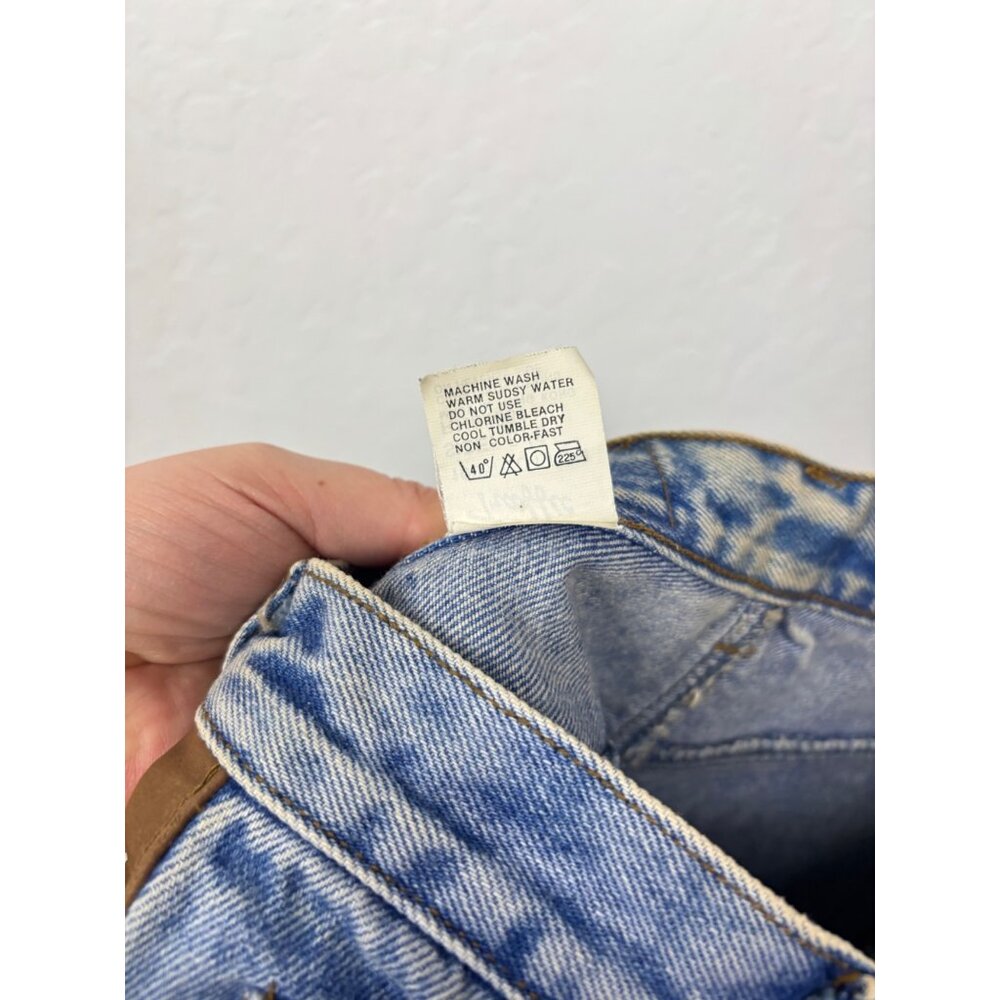 Vintage Traffic 5/6 High-Waisted Mom Denim Jeans With Vegan Leather Accents West - Picture 9 of 9